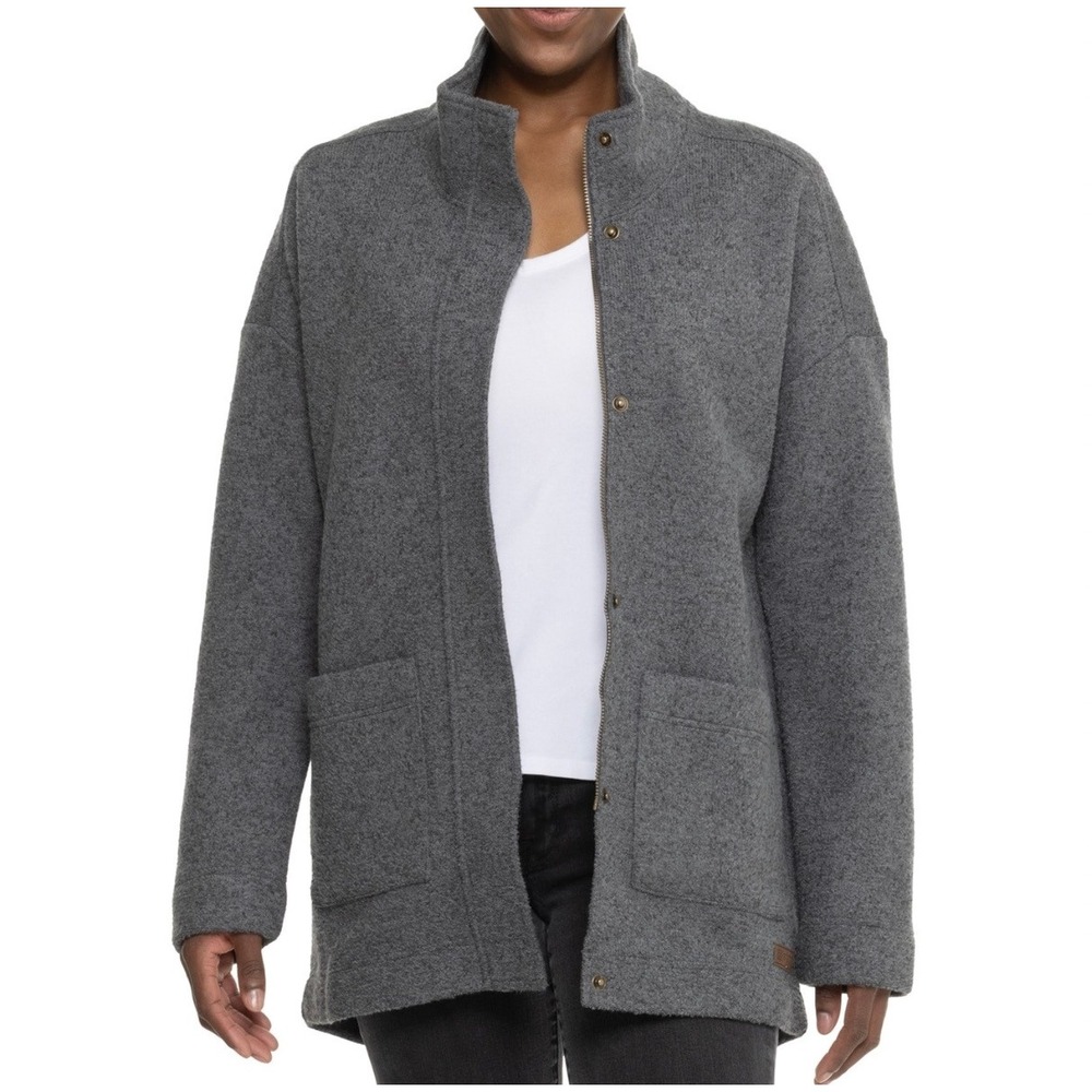 Sherpa Adventure Gear Lhamu Coat Womens Medium Charcoal Grey Wool Blend New
